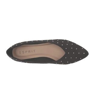 Esprit Danika Suede Studded Ballet Flat black NIB